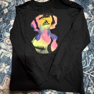 Adidas Black Tee with Vibrant Graphic